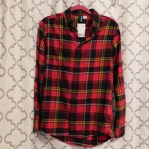 Divided Men’s Red Tartan Plaid Flannel Shirt - NWT - XS